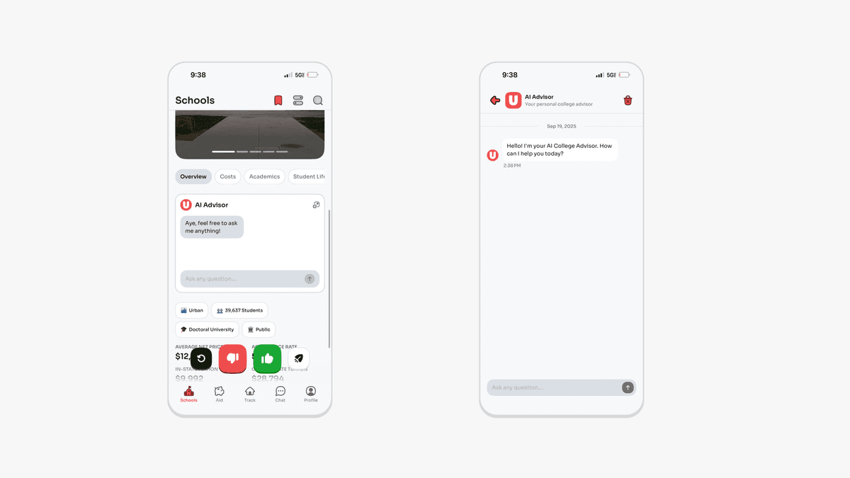 Context-aware AI assistant view