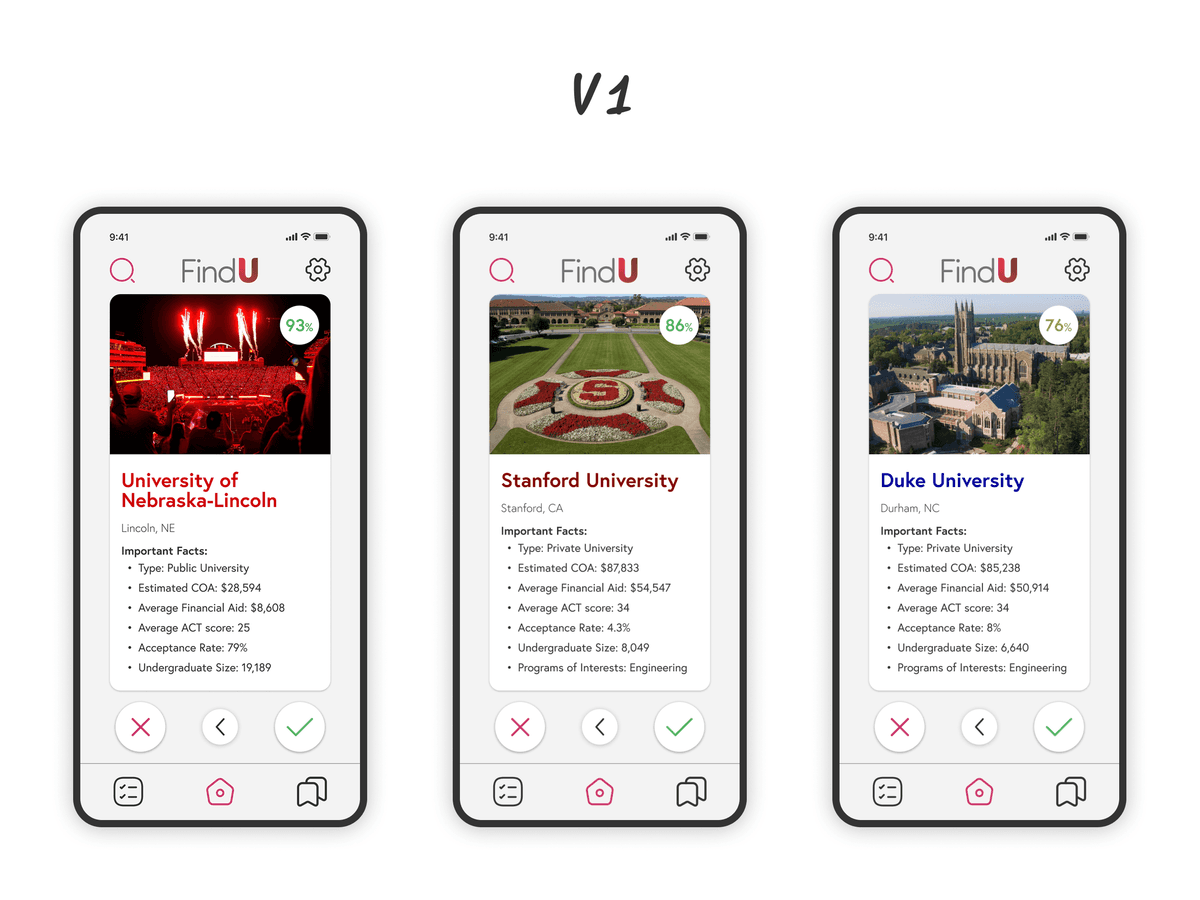 Version 1 design mockup